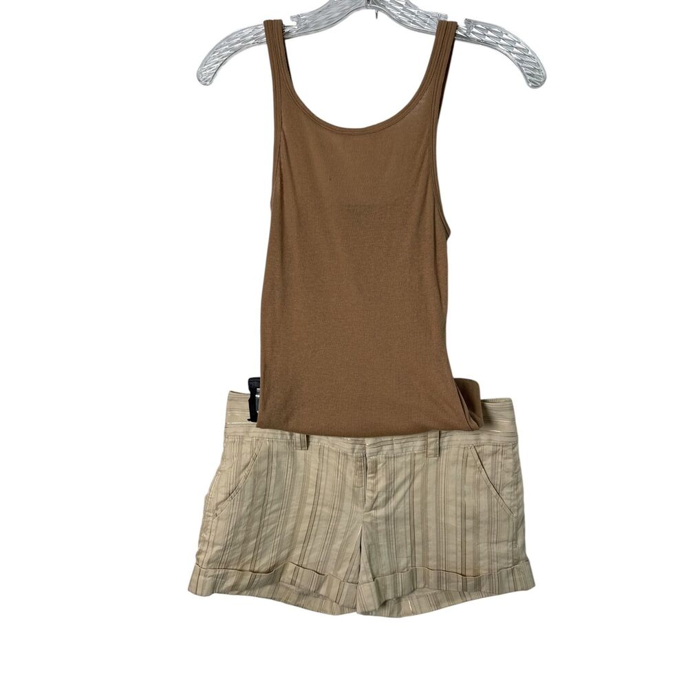 Alice + Olivia & James Perse Lot | Cashmere Tank (1/S) & Striped Shorts (2) - Picture 2 of 9